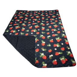 Summerhouse By Navigate Strawberries & Cream 175 X 140Cm Picnic Blanket Navy Quilted - thumbnail 3
