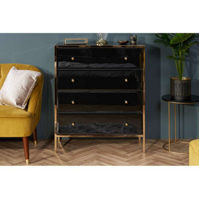Birlea Fenwick 4 Drawer Chest Black & Gold - image 1
