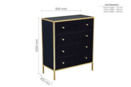 Birlea Fenwick 4 Drawer Chest Black & Gold - thumbnail 9