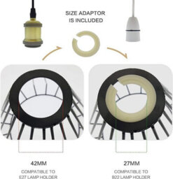 White Modern Easy Fit Metal Wire Cage Pendant Lighting Ceiling Light Shade Indoor Pendant Light Shade Lamp Shade - thumbnail 9