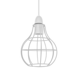 White Modern Easy Fit Metal Wire Cage Pendant Lighting Ceiling Light Shade Indoor Pendant Light Shade Lamp Shade - thumbnail 5