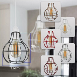 White Modern Easy Fit Metal Wire Cage Pendant Lighting Ceiling Light Shade Indoor Pendant Light Shade Lamp Shade - thumbnail 7