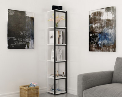 Decorotika Texas 5-Tier Bookcase Shelving Unit White & Black - image 1
