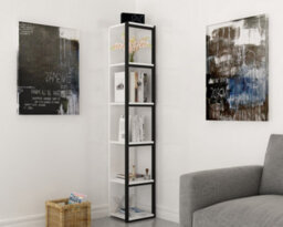 Decorotika Texas 5-Tier Bookcase Shelving Unit White & Black - thumbnail 1