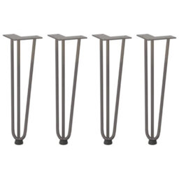 Berkfield Hairpin Legs For Coffee Table 4 Pcs Natural Steel 42 Cm Solid Steel - thumbnail 2