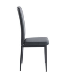 Hallowood Furniture Cullompton Dining Set, Small Round Black Dining Table 90Cm With 4 Black Faux Leather High Back Chairs - thumbnail 9