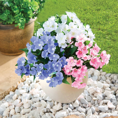 Gainsborough Set Of 3 Artificial Glowers, White, Pink & Purple Primula Picks, Weather-Resistant Fake Flowers For Indoor & Outdoor Use - image 1