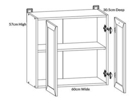 Impact Furniture Kitchen Wall Unit Cabinet 600mm Cupboard Shaker Dark Grey Modern 2 Door Storage Junona - thumbnail 4