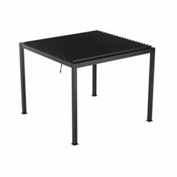 Primrose Living Primrose Charcoal Pergola With Steel Louvered Shutter Roof 3M X 3M - thumbnail 3
