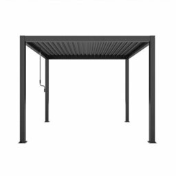 Primrose Living Primrose Charcoal Pergola With Steel Louvered Shutter Roof 3M X 3M - thumbnail 5