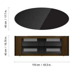 "Avf Affinity Buckingham 1.1M Oval Tv Stand, For Tvs Up To 55"" - Walnut" - thumbnail 6
