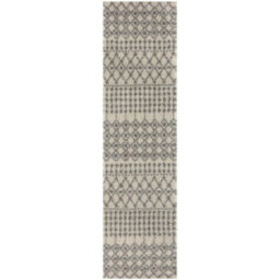 The Rugs Soft Moroccan Diamond Shaggy Rugs And Runners High Pile Ivory And Grey Living Room Kitchen Hallway 1000 - thumbnail 1