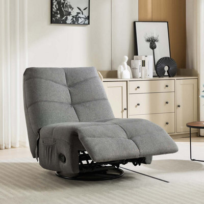 More4Homes Austin Swivel & Rocker Manual Fabric Recliner Chair Grey - image 1
