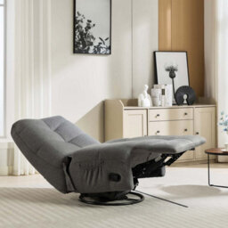 More4Homes Austin Swivel & Rocker Manual Fabric Recliner Chair Grey - thumbnail 2