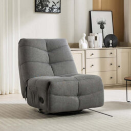 More4Homes Austin Swivel & Rocker Manual Fabric Recliner Chair Grey - thumbnail 3