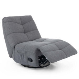 More4Homes Austin Swivel & Rocker Manual Fabric Recliner Chair Grey - thumbnail 5