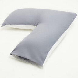 Homes & Linen Orthopaedic V-Shaped Pillow With 2 Tone Reversible Pillowcase Extra Cushioning Support For Head, Neck & Back (2 Tone White/grey) - thumbnail 2