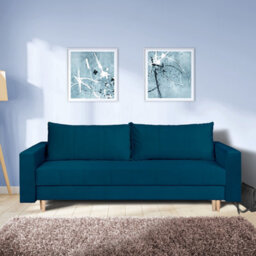 Heze Furniture Silla 3 Seater Sofa Bed With Storage - Ocean Navy (Kronos5) - thumbnail 1