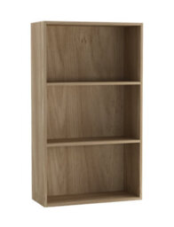 Urbn-Living Urbnliving 60Cm Width Oak Colour Wide 3 Shelf Tier Wooden Bookcase Cabinet Storage Shelving Display Shelves Unit
