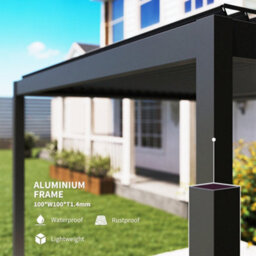 Outsunny 3 X 3(M) Electric Louvered Pergola Aluminium Pergola W/ Led Light - thumbnail 7