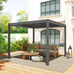 Outsunny 3 X 3(M) Electric Louvered Pergola Aluminium Pergola W/ Led Light - thumbnail 1