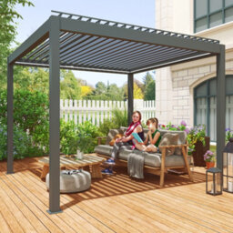 Outsunny 3 X 3(M) Electric Louvered Pergola Aluminium Pergola W/ Led Light - thumbnail 9