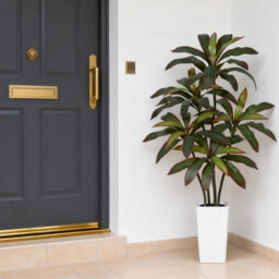 London Boutique 150 Cm Artificial Dracaena Tree, Faux Indoor Plant In Pot, Silk Leaves, Wood Trunk, Floor Tree Decor - thumbnail 7