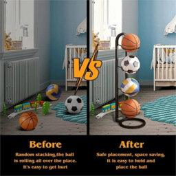 Basketball Ball Storage Rack Football Volleyball Basket Stand Holder - thumbnail 4