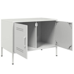Berkfield Tv Cabinet White 68X39X50.5 Cm Steel - thumbnail 9