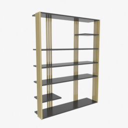 Decorotika Jeni Bookcase Shelving Unit Anthracite & Gold - thumbnail 4