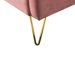 Beliani Bed Velvet Ambillou 140 X 200 Cm (Eu Double) Pink - thumbnail 9