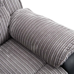 More4Homes Postana Electric High Back Jumbo Cord Fabric Recliner 3 Seater Sofa (Grey) - thumbnail 6