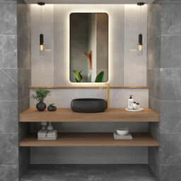 Royal Bathrooms Verona 900 X 500mm Brushed Brass Backlit Led Illuminated Framed Mirror With Demister Pad & Touch Sensor - thumbnail 4