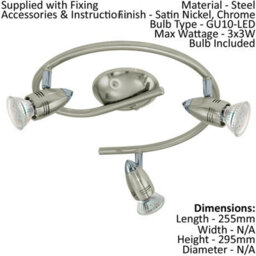 Modern Adjustable Ceiling Spot Light Set With Wall Lights In Satin Nickel Finish - thumbnail 2