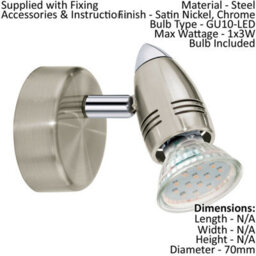 Modern Adjustable Ceiling Spot Light Set With Wall Lights In Satin Nickel Finish - thumbnail 3