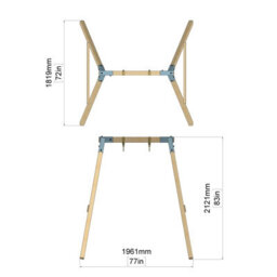 Rebo Premium Single Garden Swing  For Kids - Baby Navy Blue - thumbnail 7