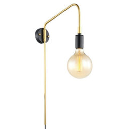Luminosa Lighting Luminosa Modern Wall Lamp Black, Gold 1 Light , E27 - thumbnail 1