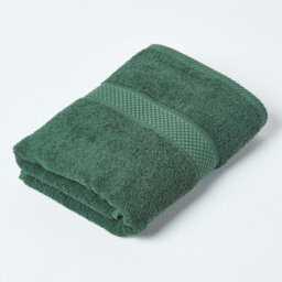 Homescapes Turkish Cotton Guest Towel, Dark Green - thumbnail 1