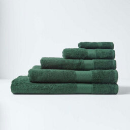 Homescapes Turkish Cotton Guest Towel, Dark Green - thumbnail 2