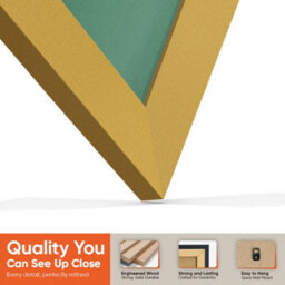 "AK Frames 25X17"" Matte Yellow Modern Vinyl Record Frame With Emerald Mount For 12 Inch Lp Cover & Disc - Overlapped Design" - thumbnail 3