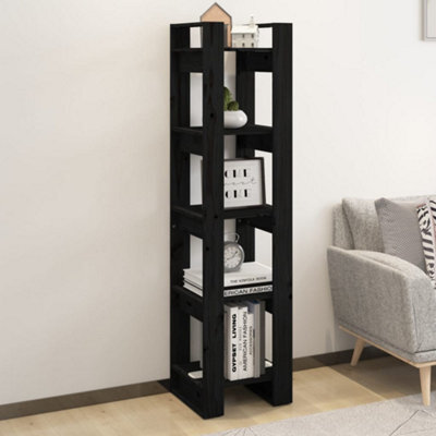 Berkfield Book Cabinet/room Divider Black 41X35X160 Cm Solid Wood Pine - image 1
