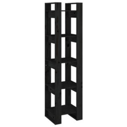 Berkfield Book Cabinet/room Divider Black 41X35X160 Cm Solid Wood Pine - thumbnail 2