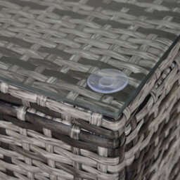 Wyld Haus Lolifi Mixed Grey Rattan Outdoor Coffee Table With 5mm Tempered Glass Top, L85 X D50 X H39Cm - thumbnail 8