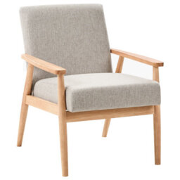Wyld And Coco Novaliving 3-Piece Sofa Set, Grey Fabric With Light Brown Trim, Wooden Frame - thumbnail 4