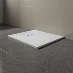 Sundaze 900 X 800mm Smc White Rectangle Slate Effect Bathroom Shower Tray - thumbnail 1