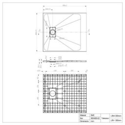 Sundaze 900 X 800mm Smc White Rectangle Slate Effect Bathroom Shower Tray - thumbnail 7