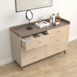 Melody Maison Large Cream 6 Drawer Chest Of Drawers - Oswin Range - thumbnail 4