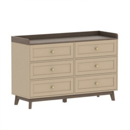 Melody Maison Large Cream 6 Drawer Chest Of Drawers - Oswin Range - thumbnail 6