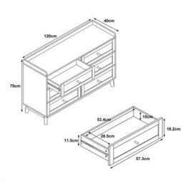 Melody Maison Large Cream 6 Drawer Chest Of Drawers - Oswin Range - thumbnail 7