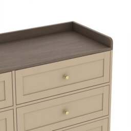 Melody Maison Large Cream 6 Drawer Chest Of Drawers - Oswin Range - thumbnail 3